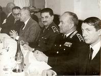 1963 ANCONA - Festa di S. Barbara: Tra gli altri, si distinguono lIng. Litterio tra il Comandante della Legione Carabinieri e il Prefetto Dott. Prosperi Valenti. 