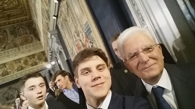 Il Presidente della Repubblica, Sergio Mattarella, con Alberto Arpino