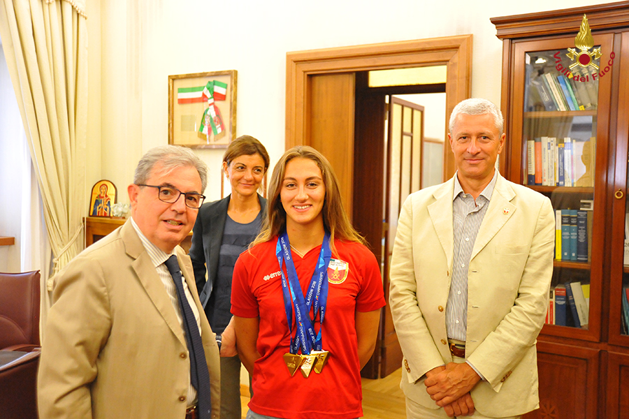Roma, il Capo Dipartimento incontra il VF Simona Quadarella tre volte campionessa europea