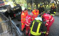 Ancona, i Vigili del Fuoco impegnati per un incidente stradale ad Osimo