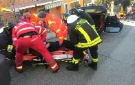 Ancona, i Vigili del Fuoco impegnati per un incidente stradale ad Osimo