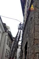  Ascoli Piceno, crolla un tetto nel centro storico