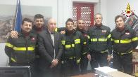 Crotone, delegazione del Comune di Falerone (FM) in visita al Comando dei Vigili del fuoco