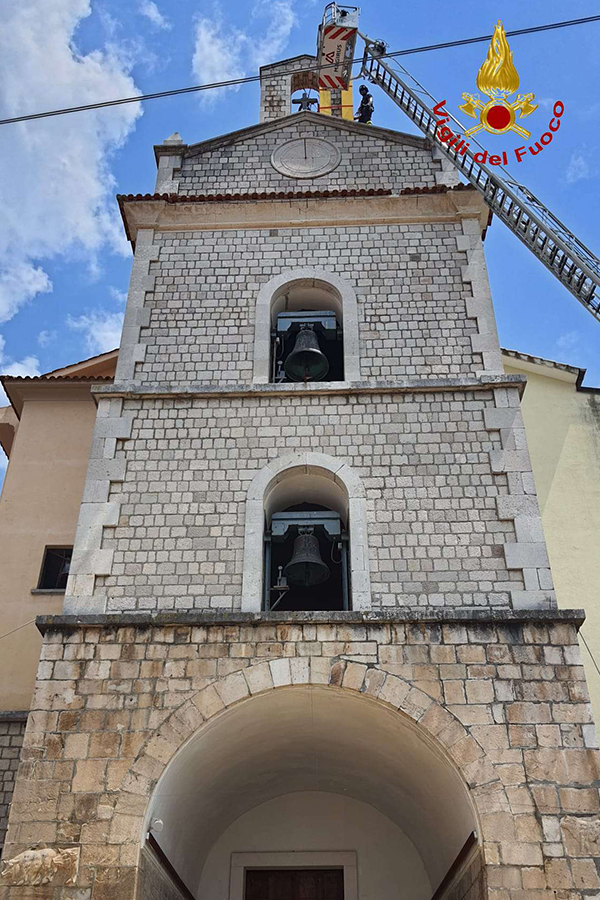 L'intervento sul campanile della chiesa Madre a Paduli