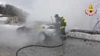 Isernia, incendio autovettura nel comune di Roccasicura