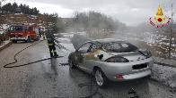 Isernia, incendio autovettura nel comune di Roccasicura
