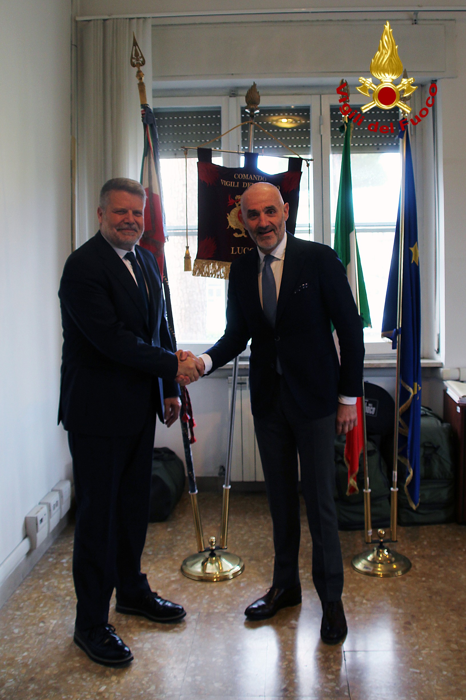 Lucca, il nuovo Questore in visita al Comando provinciale dei Vigili del Fuoco
