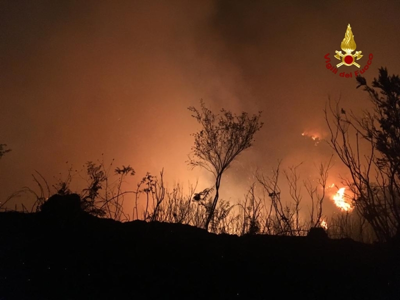 Messina, incendi boschivi nelle frazioni di Curcuraci