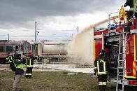 Chieti, esercitazione per disastro ferroviario con incendio liquido infiammabile