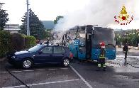 Rieti, incendio autobus delle linee regionali Cotral