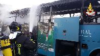 Rieti, incendio autobus delle linee regionali Cotral