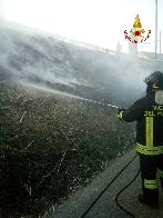 Savona, incendio sterpaglie nei pressi della linea ferroviaria