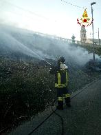 Savona, incendio sterpaglie nei pressi della linea ferroviaria