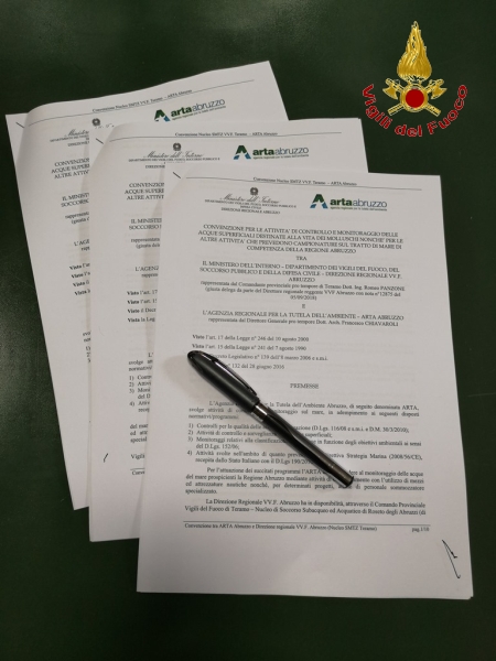 Teramo, siglata Convenzione ARTA Abruzzo - Direzione regionale dei Vigili del Fuoco per l'Abruzzo