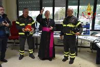 Trapani, visita pastorale di Monsignor Pietro maria Fragnelli al Comando dei Vigili del Fuoco