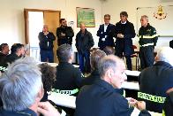 Verona, il nuovo sindaco della citt, Federico Sboarina in visita al Comando dei Vigili del fuoco
