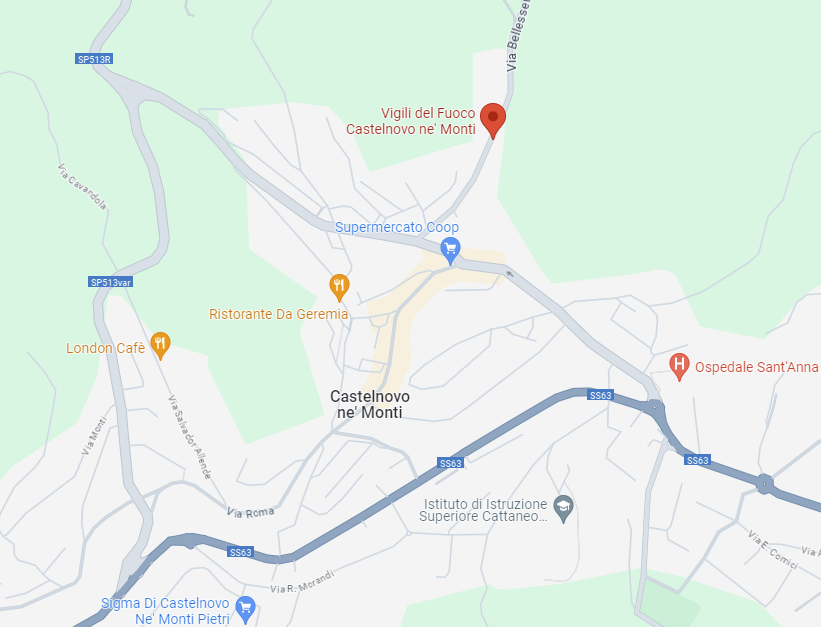 Posizione Distaccamento Permanente di Castelnovo ne' Monti in Google Maps