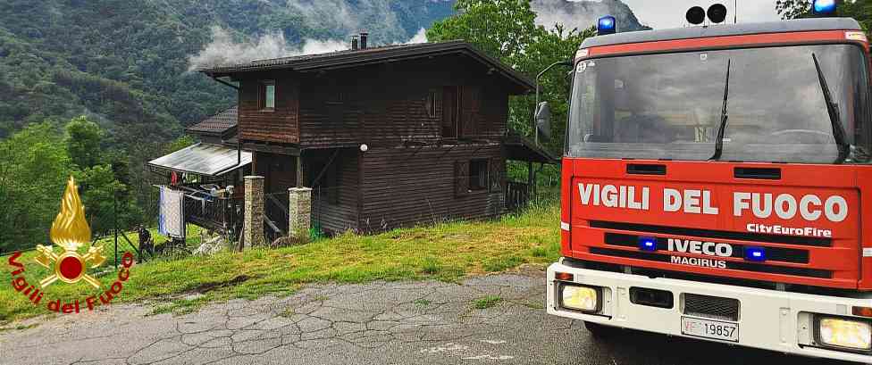 Principio di incendio in frazione Brugaro - Cravagliana