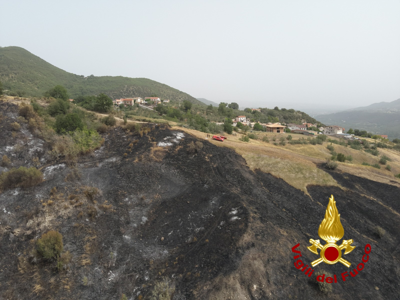 incendio vegetazione nel comune di Roccascalegna