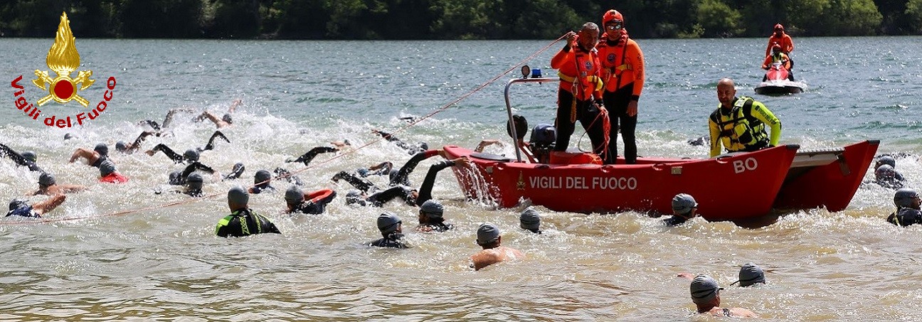 Le classifiche del 9° Campionato Italiano VV.F. di nuoto in acque libere a Bologna