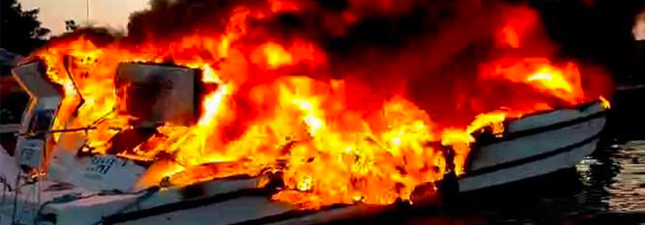 Incendio imbarcazioni a Murano