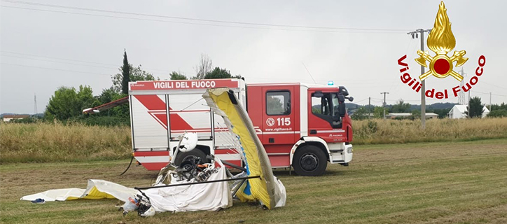 Intervento dei Vigli del fuoco presso avio-superficie Tuscany Flight