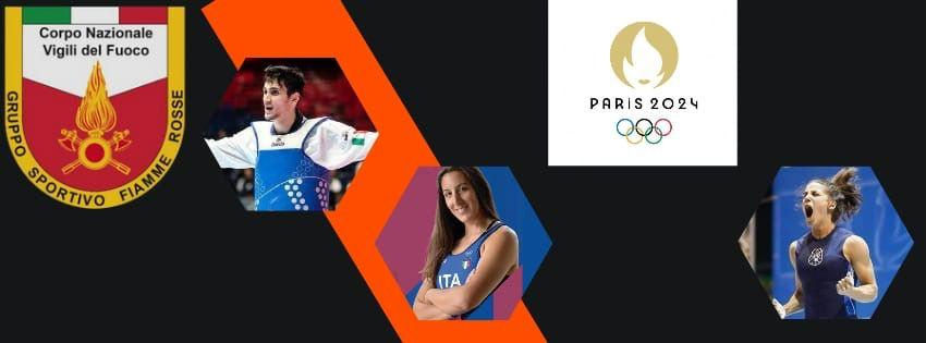 Parigi (FRA), atleti e tecnici dei Vigili del fuoco alla XXXIII edizione dei Giochi Olimpici.