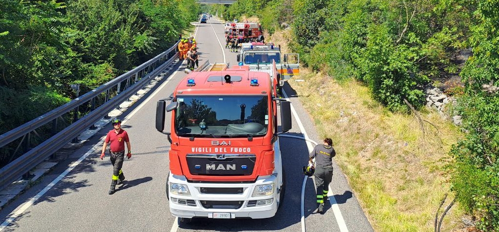 Incendio vegetazione alle porte di Monfalcone
