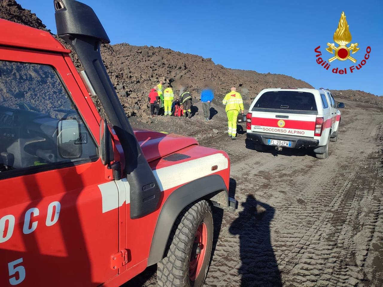 Intervento sull'Etna a Piano Provenzana per soccorrere due escursionisti