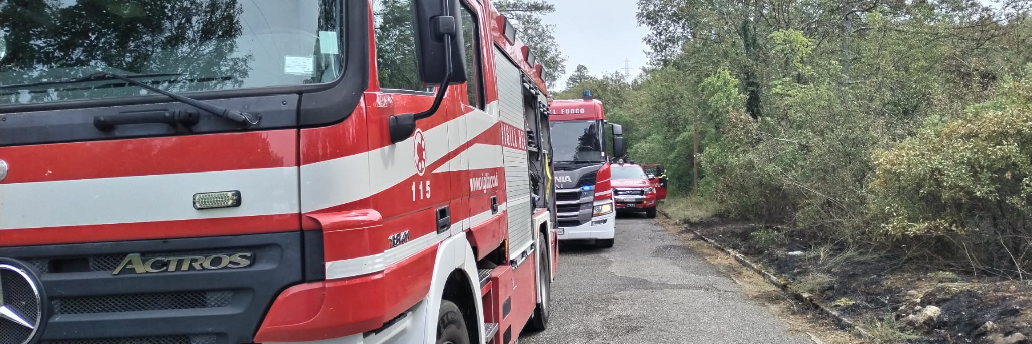 Incendio vegetazione a Doberdò del Lago