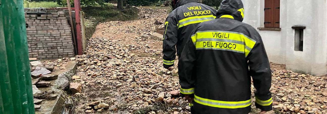 Colata di fango e sassi in via Solana a Monselice