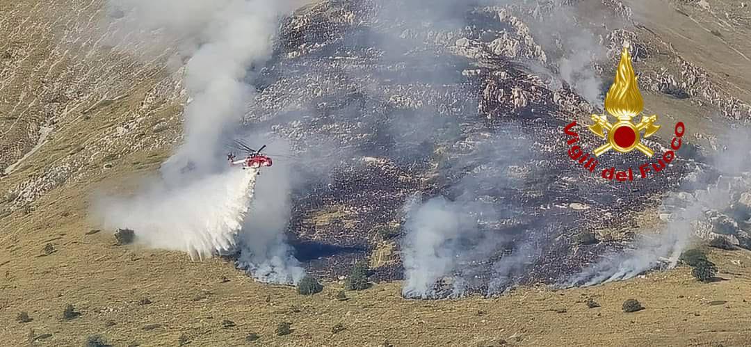 Incendio di bosco a Norcia