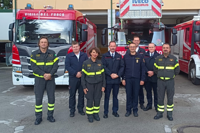 VV.F. tedeschi in visita al Comando Vigili del fuoco di Gorizia
