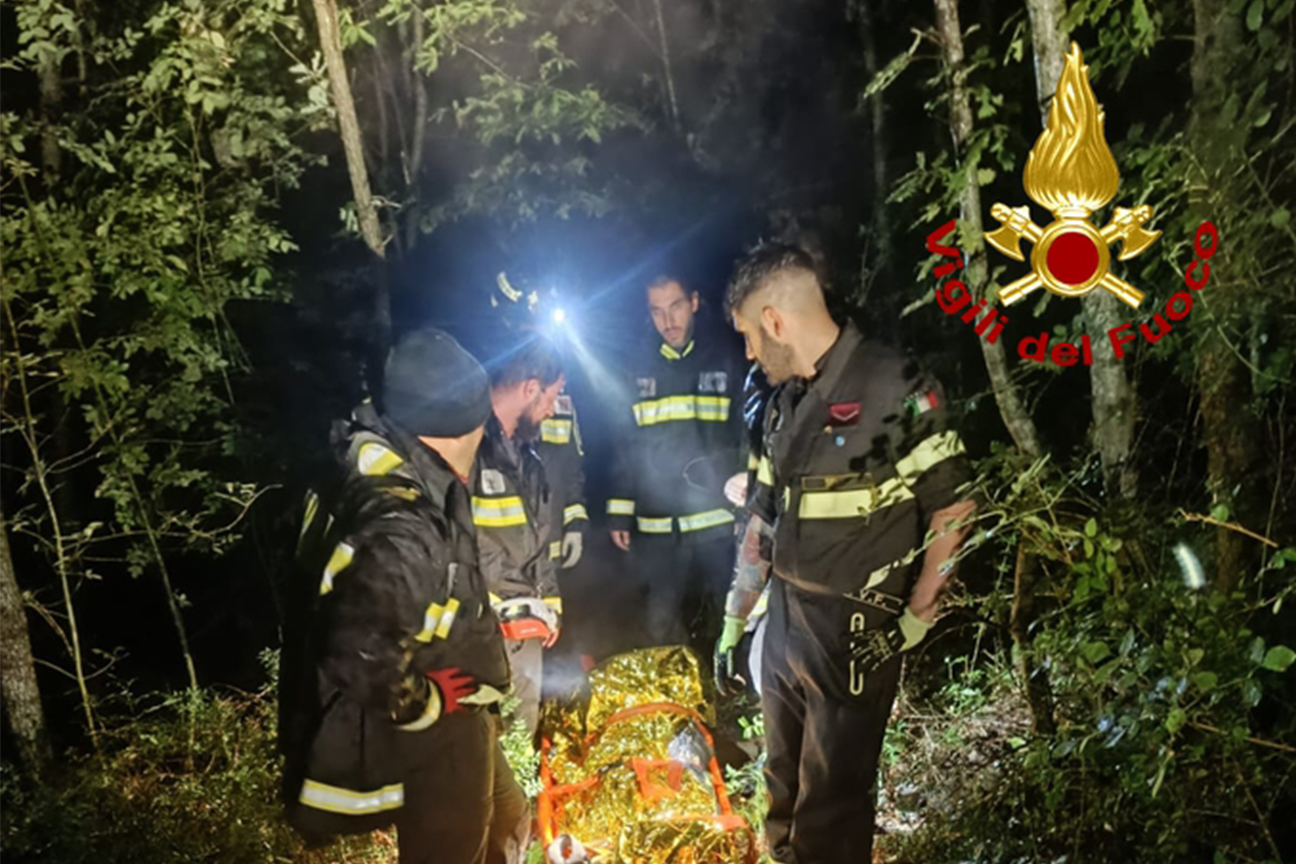 La squadra VF durante le fasi dell'intervento