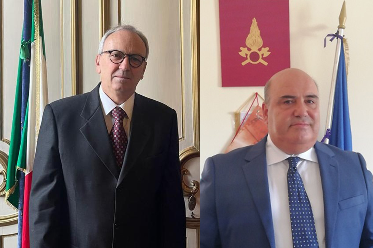 Attilio Visconti (a sin.) e Eros Mannino, nuovo Capo Dipartimento e nuovo Capo del Corpo dei Vigili del fuoco