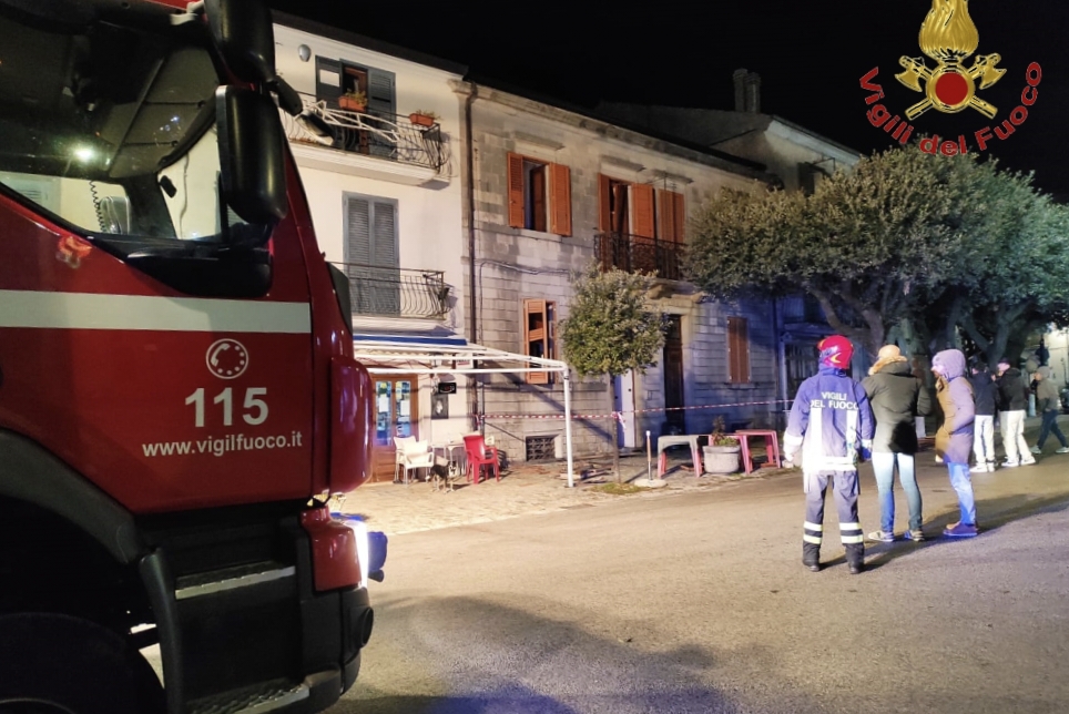 Deflagrazione in una abitazione a Teora
