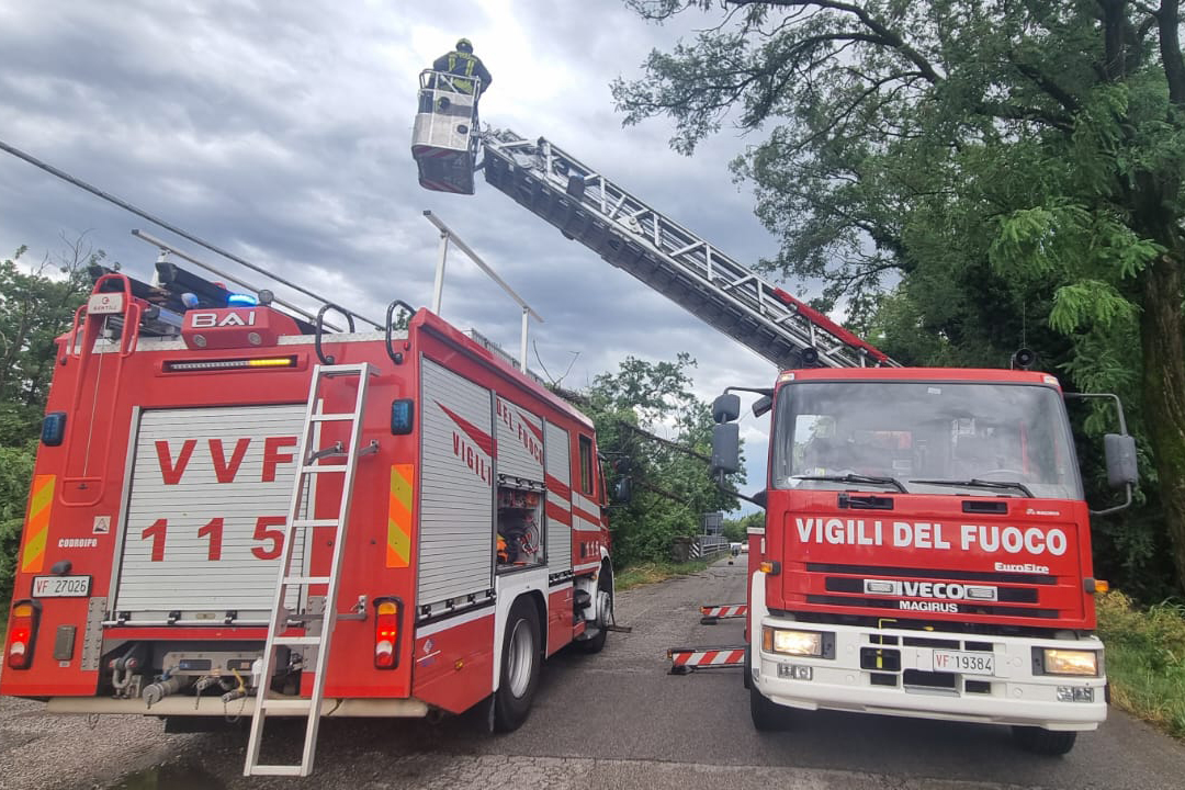 Intervento dei Vigili del fuoco per il maltempo in Friuli