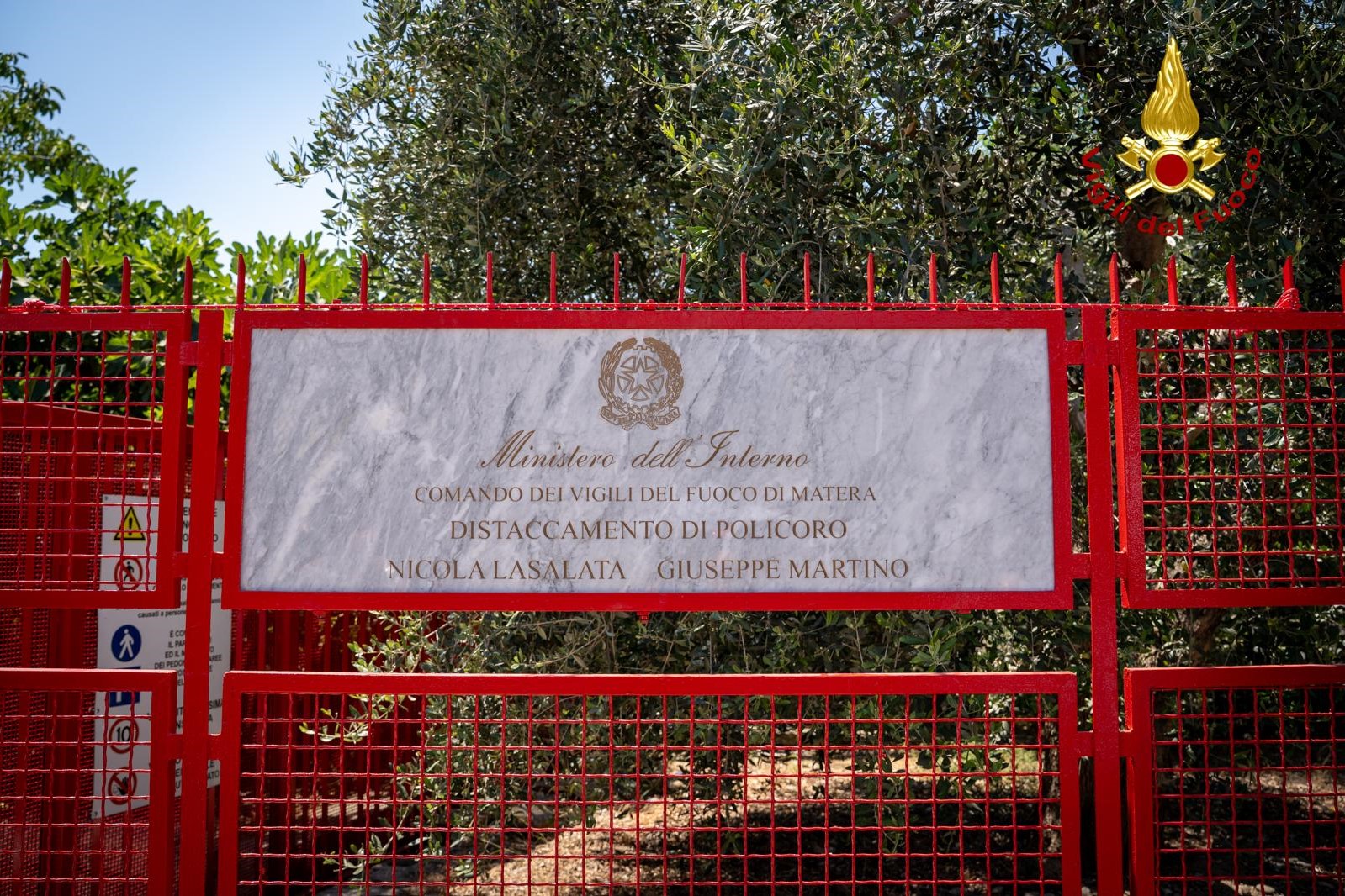 Targa di intitolazione del Distaccamento