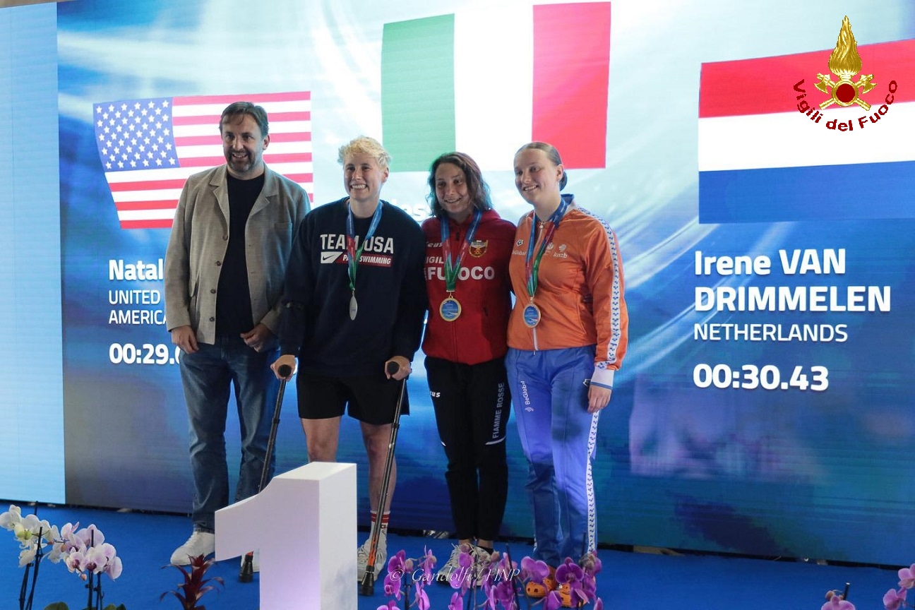 Podio dei 50 metri stile libero
