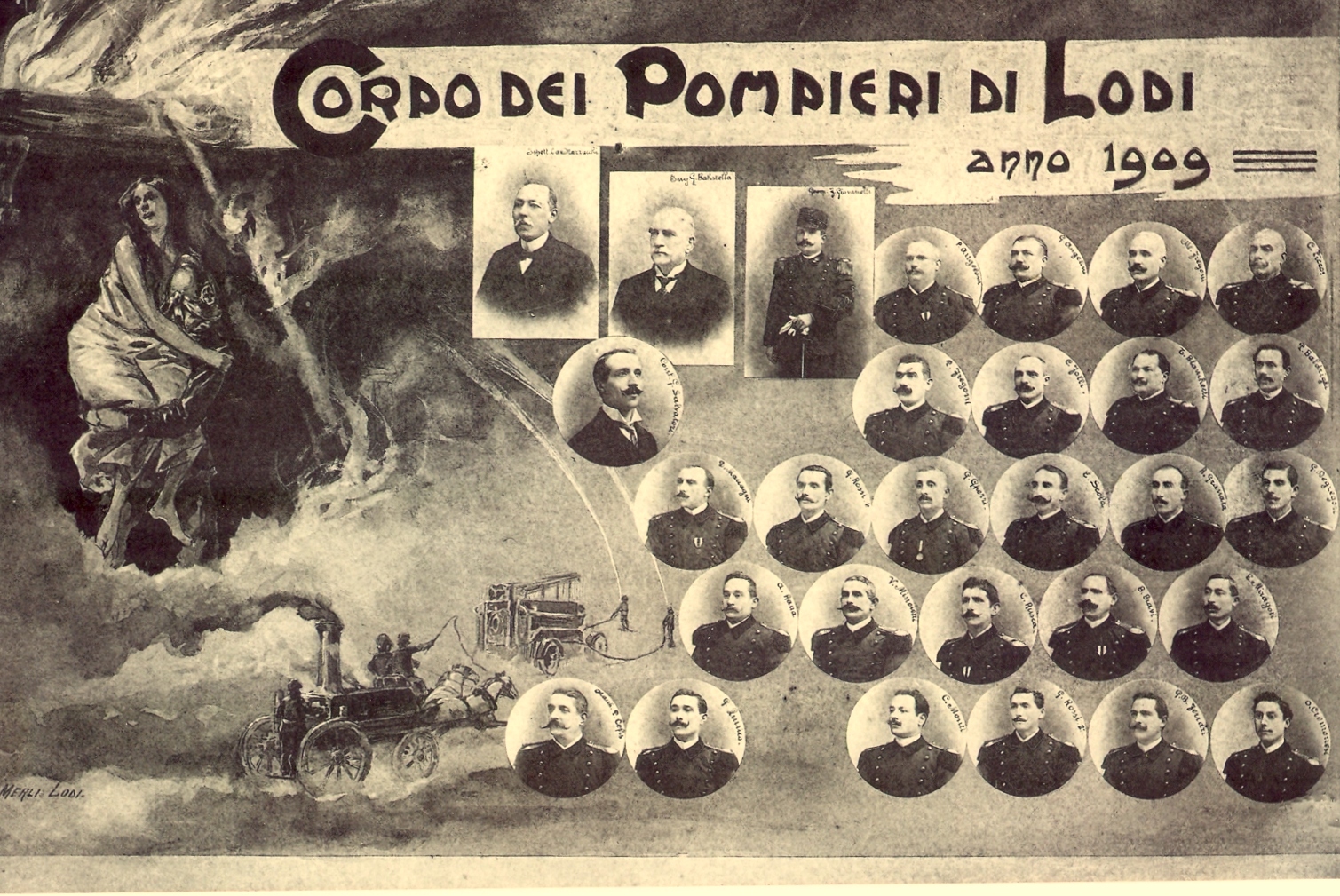 Il Corpo dei Pompieri della Regia città di Lodi nel 1909