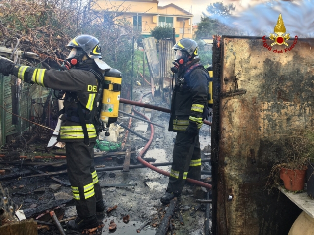 Una fase dello spegnimento