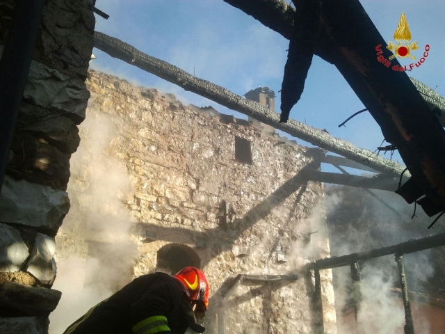 Una fase dell'intervento