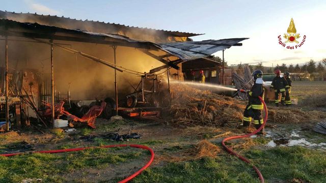 Ancona, incendio distrugge capanno agricolo