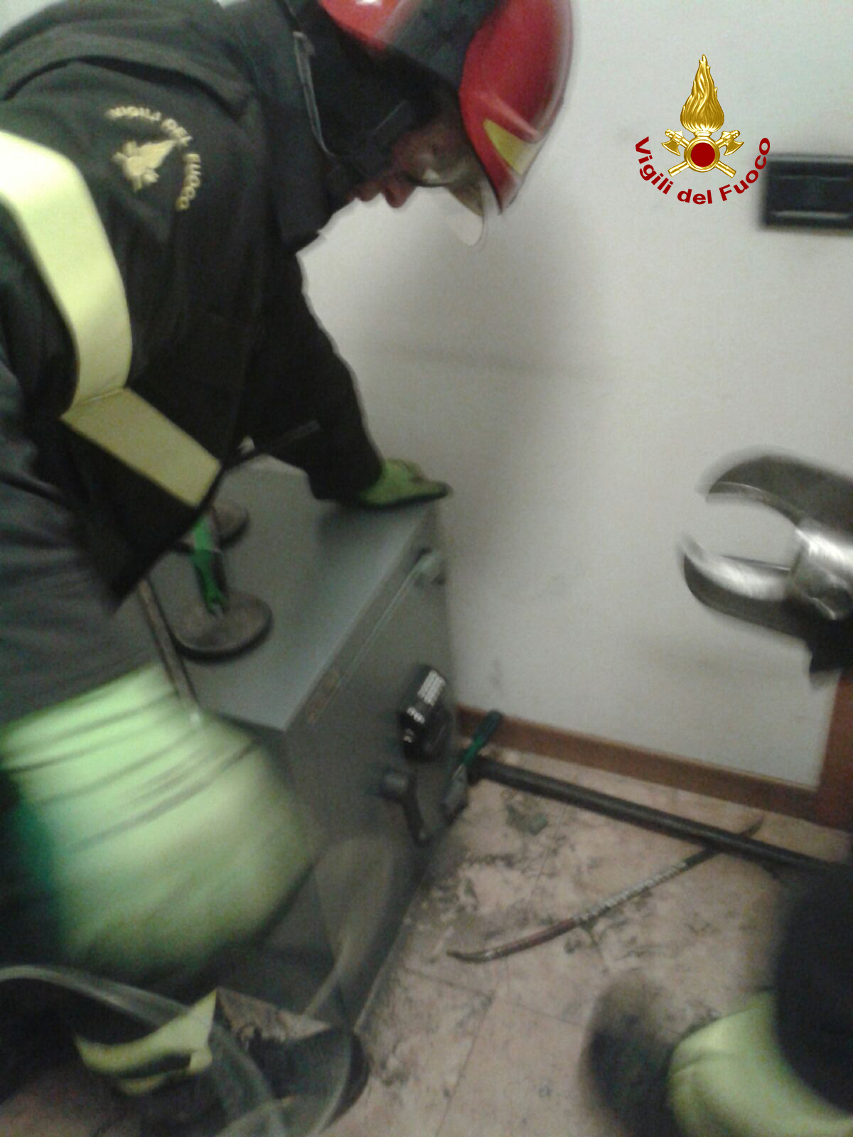 Una fase dell'intervento