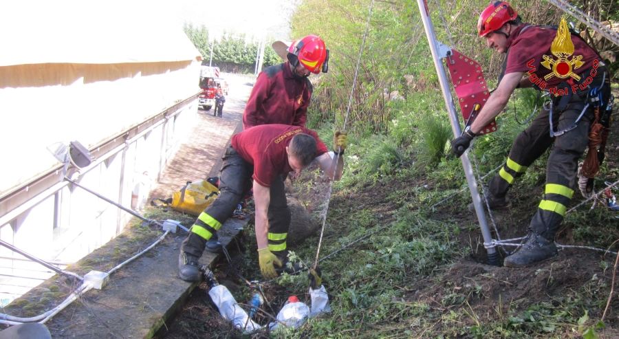 Una fase dell'intervento