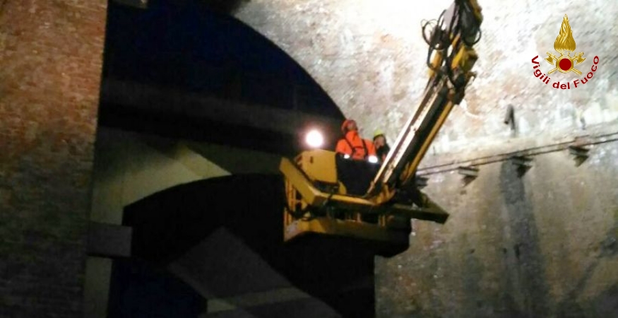 Una fase dell'intervento