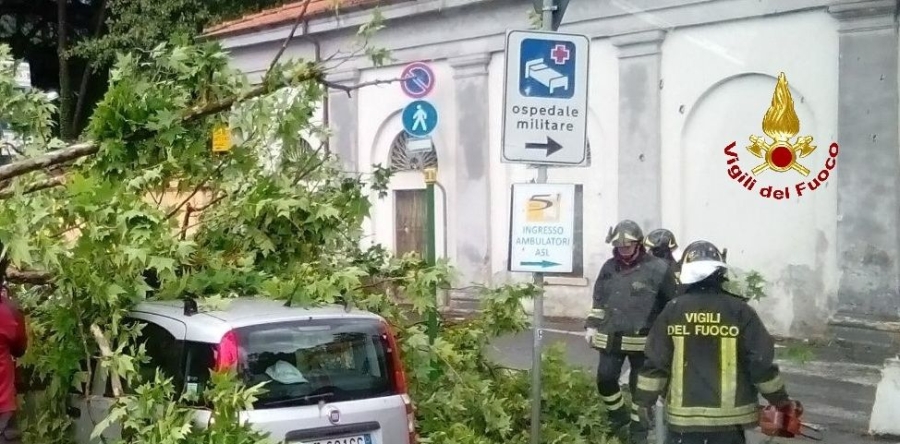 Uno degli interventi causati dal vento forte