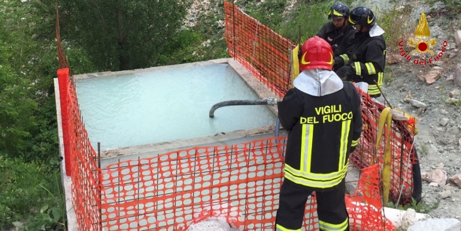 Una fase dell'intervento