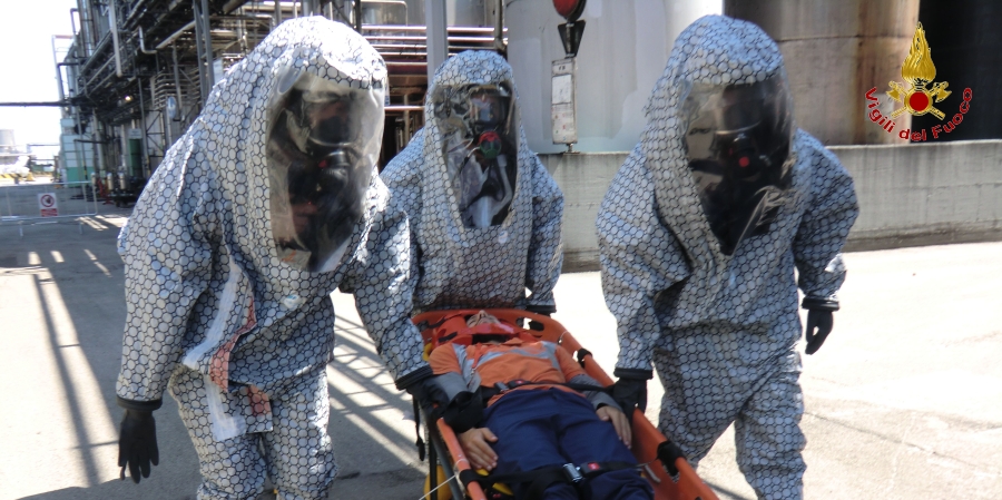 Un momento dell'esercitazione