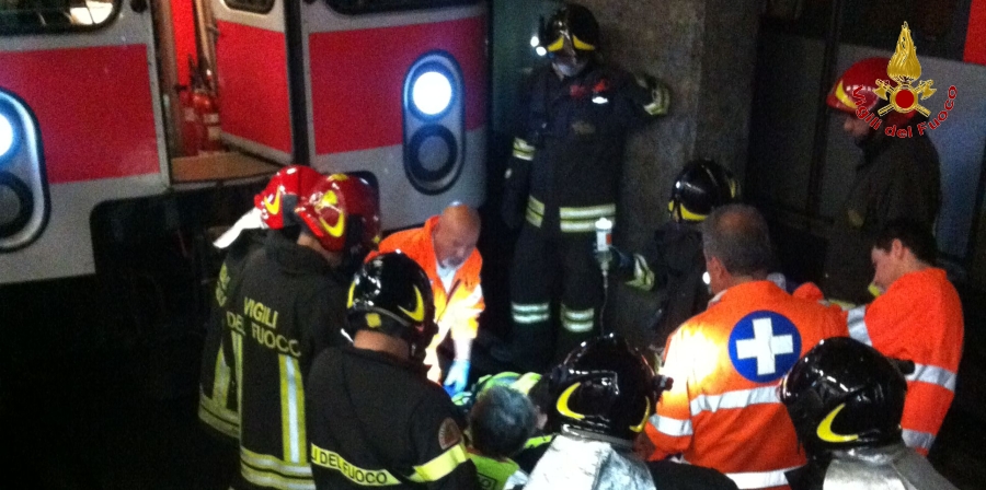 Una fase dell'intervento